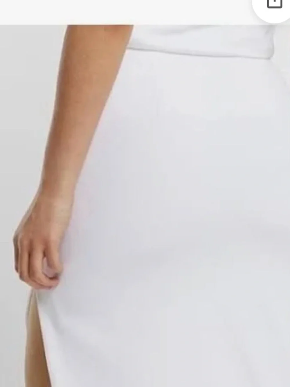 Express White Pencil Midi Skirt with Side Slit Detail - Picture 2 of 10
